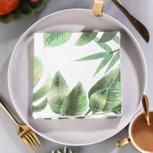 New Leaf Colorful Printed Napkin Paper Towel Western Restaurant Bakery Workshop Applicable Facial Tissue