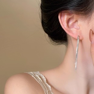 Fangyuan Face Cool Sense Simple Temperament Tassel Ear Clip Without Ear Holes Niche Design Advanced Chain All-match Earrings for Women