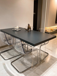 Quiet Style Acrylic Solid Wood Desk Transparent Table Suspension Island Table Home Dining Table Designer White Office Desk