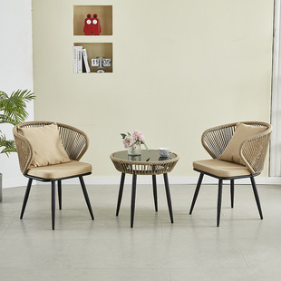 Outdoor Table and Chair Combination Courtyard Leisure Rope Chair Restaurant Terrace Balcony Outdoor Chair Garden Cafe Rope Chair