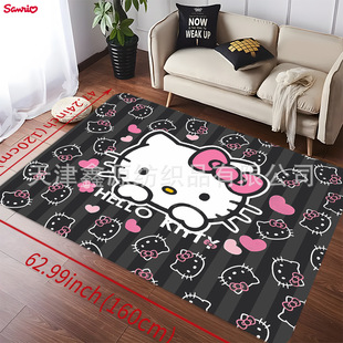 Cross-border Crystal Velvet Floor Mat HelloKitty Cute Absorbent Good-care Foot Mat Household Dirt-resistant Anti-drop Anti-slip Mat
