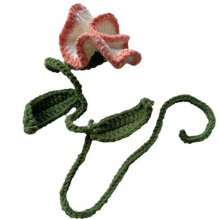 Hand crochet flower yellow morning glory backpack pendant hand woven red flower clothing hand hook flower wool accessories