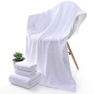 Cotton Towel Hotel-specific White Hotel Water-absorbent Thickeneding and Non-falling Beauty Salon Bed Large Bath Manufacturer Wholesale Behalf Of