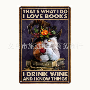 European and American style cat tin painting retro decoration Amazon temu AliExpress supply