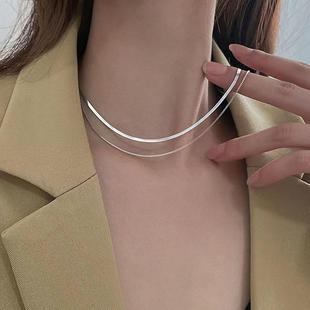 Двухслойное ожерелье из костяной цепочки в виде змеи, Женский нишевый дизайн, холодный стиль, простая элегантная легкая Роскошная отличительная цепочка на ключицу
