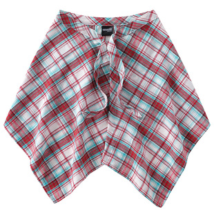 High Street Lace-up Waist Punk Hip Hop Hem Fart Curtain Fake Shirt Plaid Waist Cover with Skirt Men's and Women's Dance