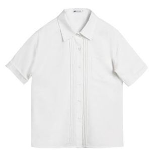 Right-looking jk shirt basic summer versatile loose straight long sleeve solid color white shirt uniform genuine original
