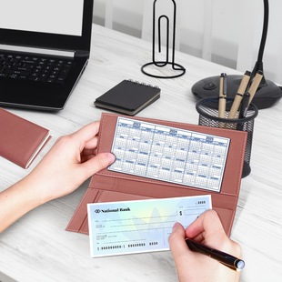Simple long slim checkbook protective cover solid color double fold bank deposit bill savings bill holder portable passport bag