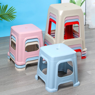 Household Thickened Plastic Stool Adult High Stool Children Low Stool Stall Stacked Plastic Chair Wholesale