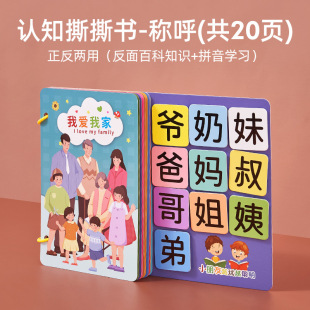 Baby Early Education Quiet Tear Tear Book Kindergarten Baby Montessori Enlightenment Velcro Children Paste Book Educational Toys