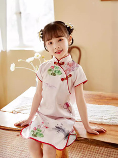 Новое летнее женское платье в китайском стиле Cheongsam платье Cheongsam Cute Girl Cheongsam