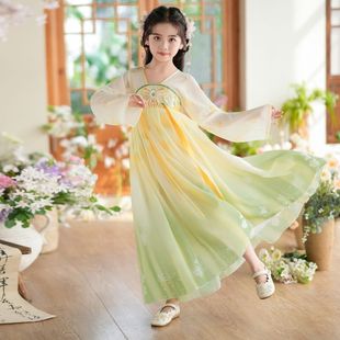 Summer Dress dress Hanfu Girl's 2025 New National Style Tang Dress Summer Children's Super Fairy Thin Skirt