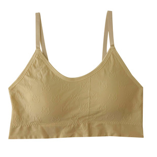 Girls' Bra without Steel Ring Students Junior High School Senior high school Development Sling Underwear Integrated Fixed Cup Small Vest