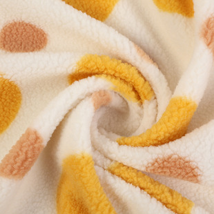 Factory Direct Supply 500g Dot Printed Grain Velvet Kidsren's Clothing Outwear Blanket Clothing Clothing Grain Plush Fabric