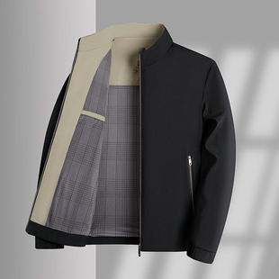 Spring dad's business casual jacket men's middle-aged men's handsome fashion jacket middle-aged spring and autumn jacket