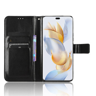Применимый Чехол для мобильного телефона Honor 90 Honor 90 Pro 5G кожаный чехол для мобильного телефона ремешок для флип-карты Crazy Horse узор ракушка