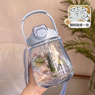 Tea separation tea compartment big belly cup super large capacity plastic water cup student high color value cute suction pipe cup factory wholesale