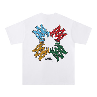 American fashion brand amiri Short-sleeved T-shirt short sleeve T-shirt men's and women's loose letter printed summer