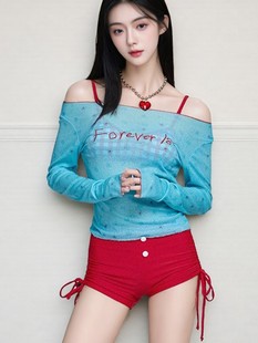 Women's New Swimsuit 2025 Dopamine Wear Split Bikini Four-Piece Set Pure Lust Style Long-Sleeved Hot Spring Cross-Border
