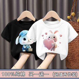 100% Pure Cotton Girls' Short-sleeved Shirt Summer 2023 New Style Western Style Thin Half-sleeved Small and Medium-sized Girls' Top