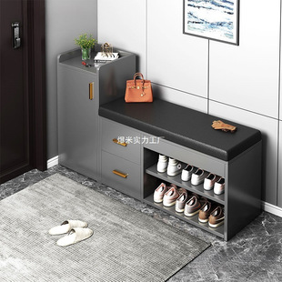 Soft Bag Shoe Changing Stool Door Sitting Household Shoe Cabinet with Drawer Sitting Stool Integrated Bench Entrance Shoe Rack Shoe Wearable Stool