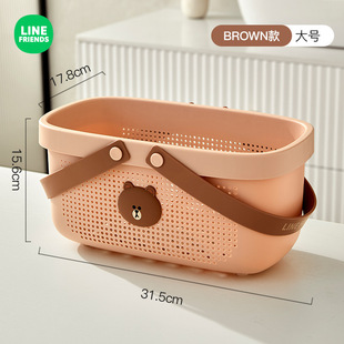 LINE FRIENDS portable insulated picnic basket foldable outdoor picnic storage basket spring outing camping storage basket
