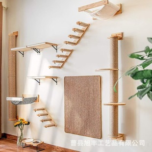 Home Wall-Mounted Cat Climbing Frame Suspended Wall Cat Hammock Wooden Wall Cat Pet Nest Cat Hammock Customization