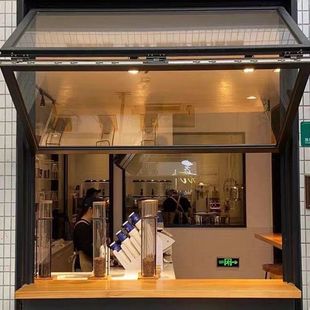 Takeaway Window Folding Window Aluminum Alloy Upper and Lower Sliding Window Cafe Restaurant Upper Folding Window Factory Direct Sales Window