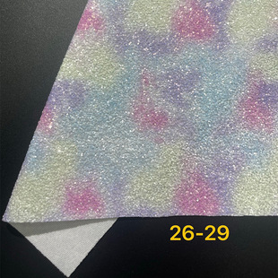 Colorful Fluorescent Rainbow Geometric Pattern Grit Printed PU Leather Handbag Bag Special Shoe Material Flash Cloth