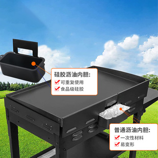 Cross-border New Product silicon Barbecue Mat Protective Silicone Protective Mat Outdoor Silicone Barbecue Tool Oil Box