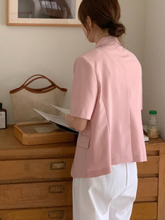 Korean Chic Short-sleeved Suit Women's 2024 Summer Commuting Elegant Slim Design Sense Niche Jacket Tide