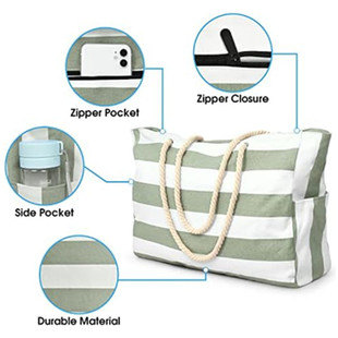 2024 New Beach Handbag Large Waterproof and Sand-proof Foldable Beach Bag Large Capacity Portable Portable Storage