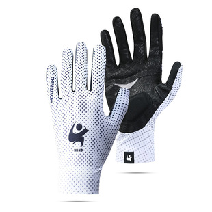 Mountain Bike Long Finger Gloves Men's and Women's Outdoor Sports Elastic Breathable Ice Silk Shock Absorption Touch Screen Riding Gloves