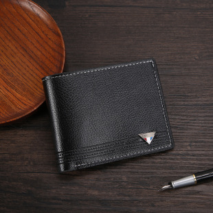 European and American Men's Wallet Short Men's Business Casual Multi-card Wallet Fashionable Large Capacity Soft Leather Wallet