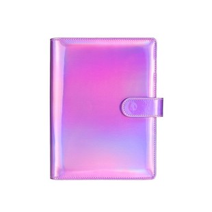 Laser Macaron Colorful Loose-leaf Hand Account Book PU Notebook Cash Budget Book Storage Book Removable