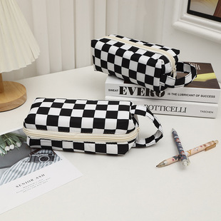 New Travel Storage Bag Hido Pattern Storage Plaid Cosmetic Bag Korean Large Capacity Storage Bag Factory Direct Supply