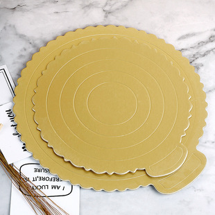 Gold 6 8 10 inch thick hard birthday cake pad round square paper pad mousse bottom plate baking paper tools