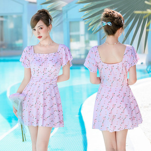Women's One-piece swimsuit summer new fashion sweet Japanese floral skirt belly-covering slimming casual vacation swimsuit wholesale