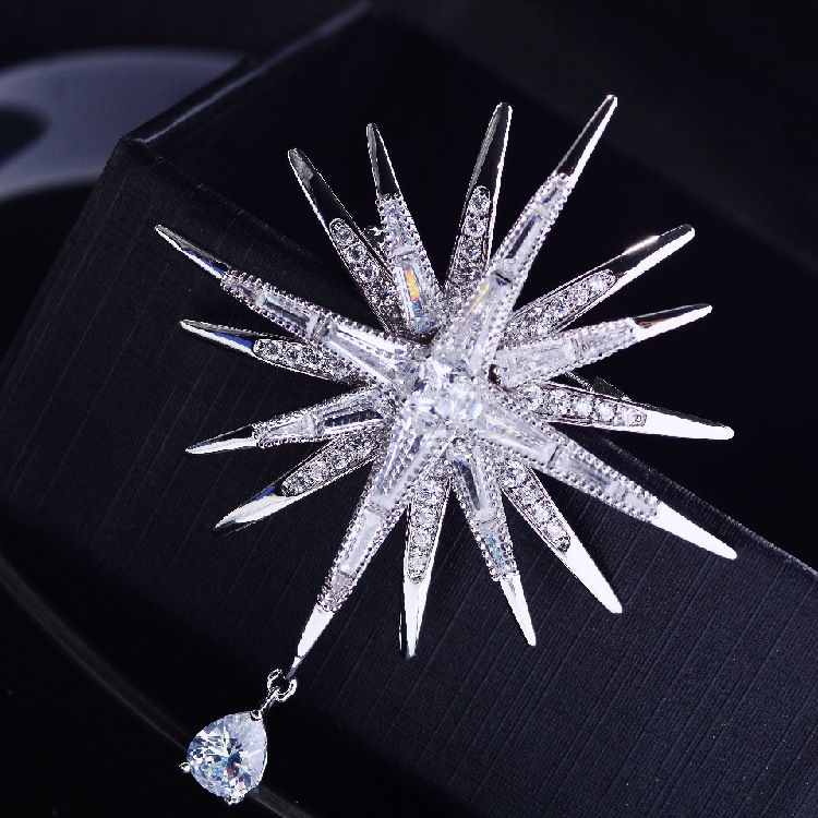 Fashion star brooch creative personality men's brooch accessories suit jacket dinner clothing pin European and American style