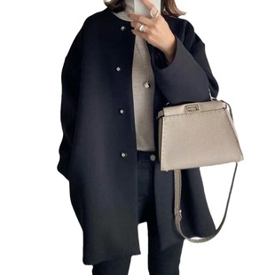 4 Color High Quality in stock Japanese Straight Coat Women's 2024 Autumn and Winter Elegant Solid Color Simple Wool Coat Top