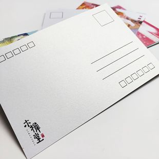 Customized Postcard Greeting Card Pearl Paper White Card Special Paper Campus Greeting Card Customized Bronzing Scenic Postcard