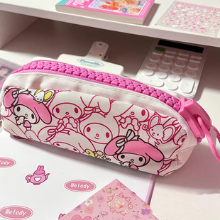 melody pencil case large zipper large capacity ins high color value small red book with student school supplies stationery bag