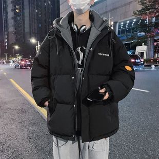 Down cotton-padded jacket men's autumn and winter fleece-lined thickened boys' bread winter cotton-padded jacket Jinjiang