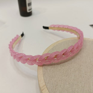 European and American Cold Style Acrylic Resin Chain Headband Headband Cross-border Internet Celebrant All-match Personality Pressing Hair Foreign Trade Headwear