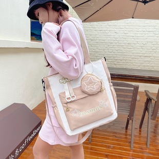 New Shoulder Bag Girls' Handbag Female Junior Senior high school Student Cram School Bag Large Capacity Shoulder Bag