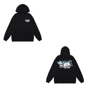 Amiri Hooded Sweatshirt American Retro Hoodie Hoodie Hip-hop Loose Top Autumn and Winter