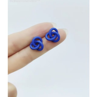 S925 Silver Needle Fashion Korean Style Ear Stud Irregular Blue Small Earrings Simple All-match Elegant Earrings