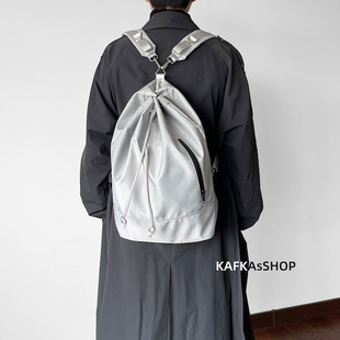 KAFKAsSHOP single-shoulder dual-use bucket schoolbag men's and women's South Korea simple trendy personalized neutral backpack