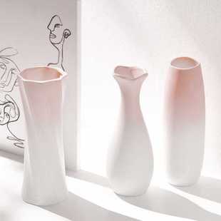 Pink Gradient Ceramic Vase Cute Flowers Hydroponic Green Plant Container Simple Coffee Table Desktop Ornament Entrance Tv Cabinet