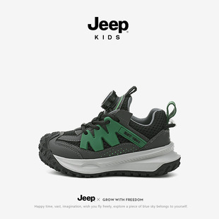 Jeep обувь для девочек ручка кроссовки осень 2024 новые мягкие подошвы нескользящие детские сетчатые дышащие папы обувь
